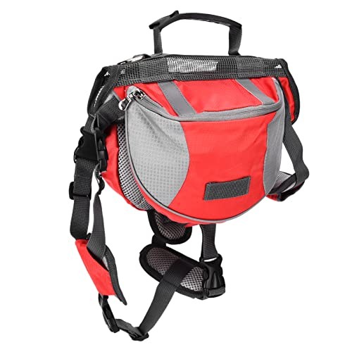 Cyrank M Red Dog Hiking Backpack Saddle Bag Harness-8