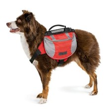 Cyrank Dog Hiking Backpack Harness Saddle Bag, Small, Red