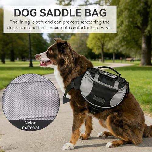 Cyrank M Black Dog Hiking Backpack Harness Saddle Bag-1