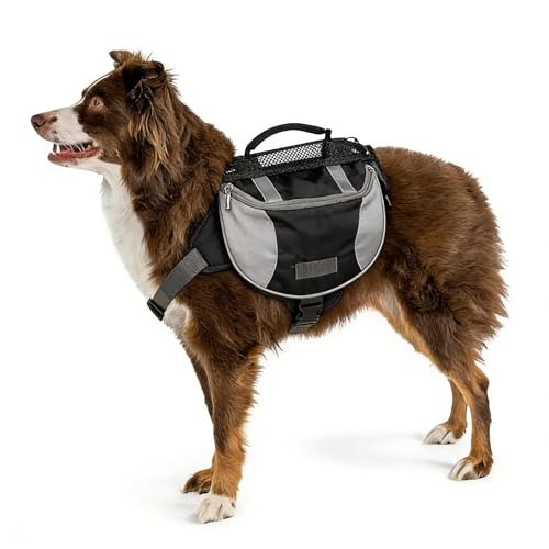 Cyrank M Black Dog Hiking Backpack Harness Saddle Bag