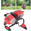 Cyrank Outdoors Reflective Dog Backpack Harness Saddle Bag, L, Red