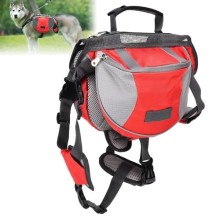 Cyrank Outdoors Reflective Dog Backpack Harness Saddle Bag, L, Red