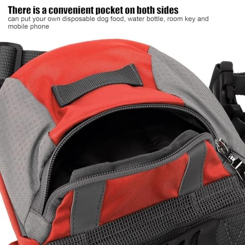 Cyrank Outdoors Reflective Dog Backpack Harness Saddle Bag, L, Red-4