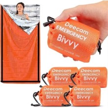 Deecam Emergency Sleeping Bag 4 Pack, Orange Mylar Bivy Sack