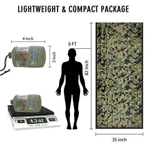 Delmera Emergency Sleeping Bag Bivy Sack, Camouflage-1