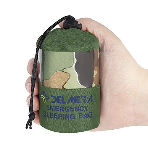 Delmera Emergency Sleeping Bag Bivy Sack, Camouflage