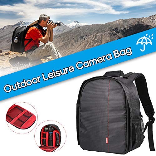 Docooler Small Camera Case Backpack, Waterproof, Shockproof, Red-2