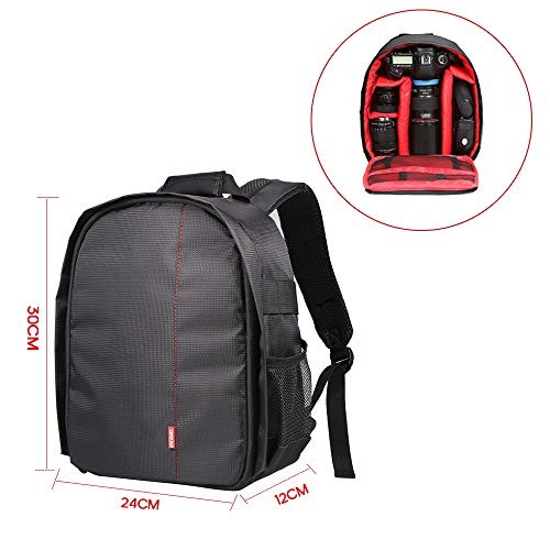 Docooler Small Camera Case Backpack, Waterproof, Shockproof, Red-3
