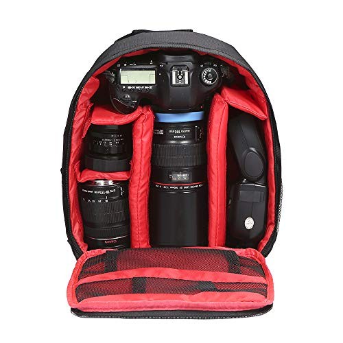 Docooler Small Camera Case Backpack, Waterproof, Shockproof, Red-7