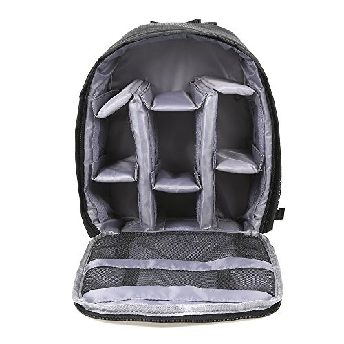 Docooler DSLR Camera Backpack, Waterproof Shockproof Travel Rucksack, Grey-1