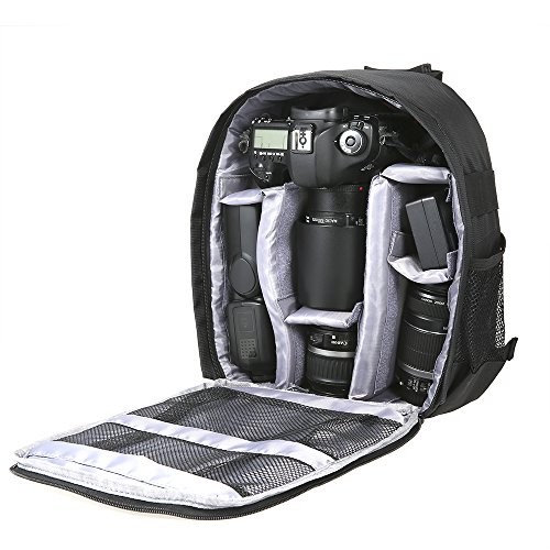 Docooler DSLR Camera Backpack, Waterproof Shockproof Travel Rucksack, Grey