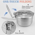 DOERDO DD Stainless Steel Camping Cook Pot with Lid, 1.5L Folding Handle Pot