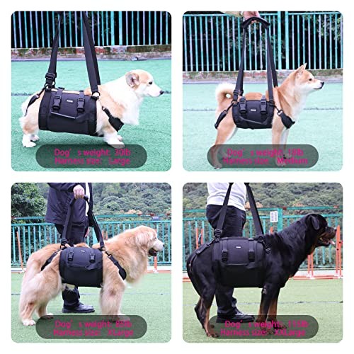 Kokoie Dog Carry Sling Emergency Lift Harness, Black XL-3