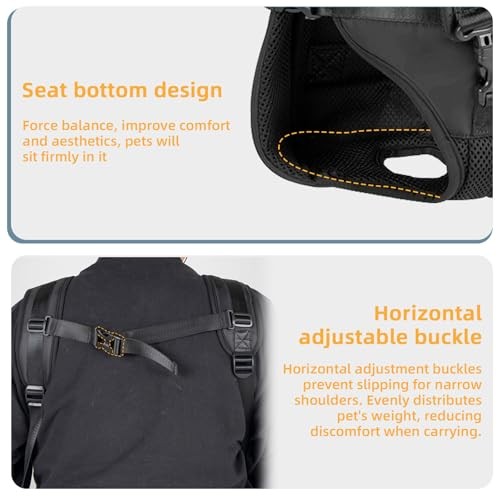 DOBVDLA Dog Front Carrier Backpack, Soft Pad, Black, L-4