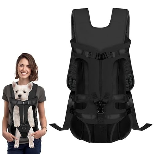 DOBVDLA Dog Front Carrier Backpack, Soft Pad, Black, XL