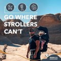 DROMADER Baby Carrier Backpack for Hiking up to 18kg, Adjustable Seat, Sleep Support Pillow, Retractable Sunshade, Back Saving Carrying System, Insulated Pouch, Panda 2.0, Black