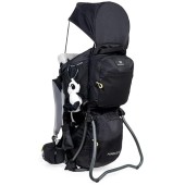 DROMADER Baby Carrier Backpack for Hiking up to 18kg, Adjustable Seat, Sleep Support Pillow, Retractable Sunshade, Back Saving Carrying System, Insulated Pouch, Panda 2.0, Black