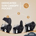 DROMADER Baby Carrier Backpack for Hiking up to 18kg, Adjustable Seat, Sleep Support Pillow, Retractable Sunshade, Back Saving Carrying System, Insulated Pouch, Panda 2.0, Black