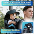 DROMADER Baby Carrier Backpack, Toddler Hiking Carrier with Sun Canopy, Rain Cover, Insulated Pouch, Changing Mat and One-Hand Foldable Frame, Black and Blue