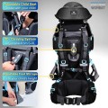 DROMADER Baby Carrier Backpack, Toddler Hiking Carrier with Sun Canopy, Rain Cover, Insulated Pouch, Changing Mat and One-Hand Foldable Frame, Black and Blue