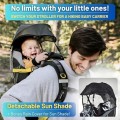 DROMADER Baby Carrier Backpack, toddler hiking carrier with sun canopy, rain cover, insulated pouch, changing mat and one-hand foldable frame, Black and Yellow