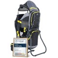 DROMADER Baby Carrier Backpack, toddler hiking carrier with sun canopy, rain cover, insulated pouch, changing mat and one-hand foldable frame, Black and Yellow