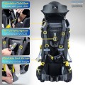 DROMADER Baby Carrier Backpack, toddler hiking carrier with sun canopy, rain cover, insulated pouch, changing mat and one-hand foldable frame, Black and Yellow