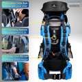 DROMADER Baby Carrier Backpack Toddler Hiking Carrier with Sun Canopy, Rain Cover, Insulated Pouch, Changing Mat and One-Hand Foldable Frame, Blue