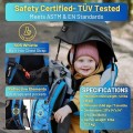 DROMADER Baby Carrier Backpack Toddler Hiking Carrier with Sun Canopy, Rain Cover, Insulated Pouch, Changing Mat and One-Hand Foldable Frame, Blue