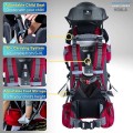 DROMADER Baby Carrier Backpack with Sun Canopy, Rain Cover, Insulated Pouch and Changing Mat, Red