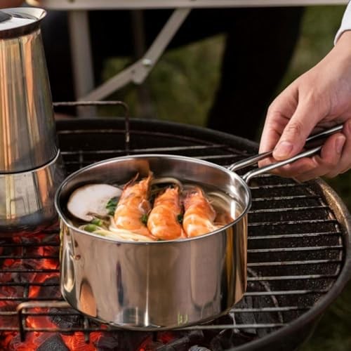Durlo 1000ml Stainless Steel Camping Pot with Lid, Folding Handle, Pour Spout and Storage Bag-4
