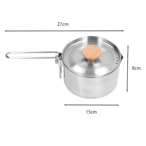 Durlo 1000ml Stainless Steel Camping Pot with Lid, Folding Handle, Pour Spout and Storage Bag-6