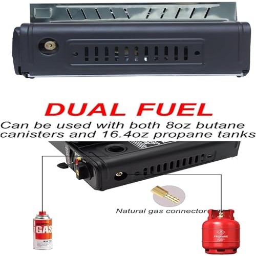 DWD Premium Double Camping Gas Stove, 5kW, Grey, with EN417 Connector-1