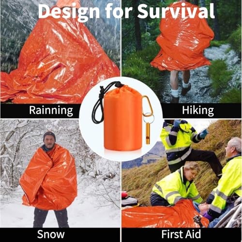 Dzronda Emergency Sleeping Bag with Whistle, 3 Pack + Whistle-1
