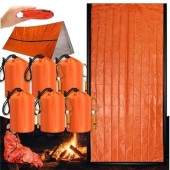 Dzronda Emergency Sleeping Bag 6 Pack with Whistle