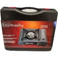 Easy Shopping Portable Camping Gas Cooker, Single Burner with 4 Butane Canisters and Carry Case