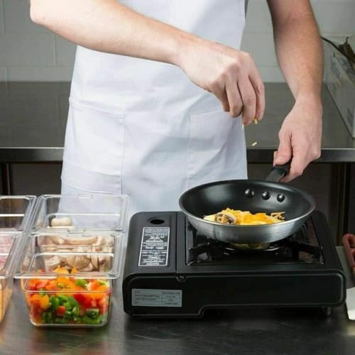Easy Shopping Portable Camping Gas Cooker, Single Burner with 4 Butane Canisters and Carry Case-4