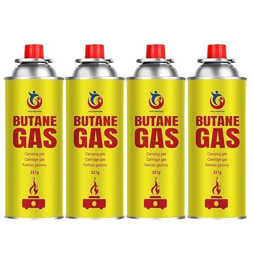 Easy Shopping Portable Camping Gas Cooker, Single Burner with 4 Butane Canisters and Carry Case-6