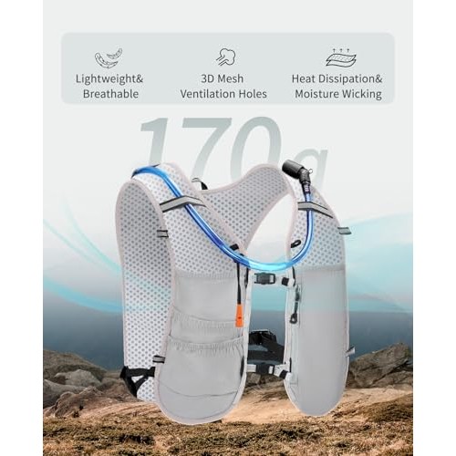 ECOHUB Grey Hydration Vest Running Backpack with 2L Water Bladder-2