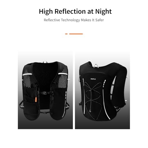 ECOHUB Hydration Vest Running Backpack with 2L Water Bladder, 6 Pockets, Black-4