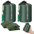 EEEKit Green Survival Bivy Bags, 2 Pack Mylar Thermal Emergency Sleeping Blankets with Whistle
