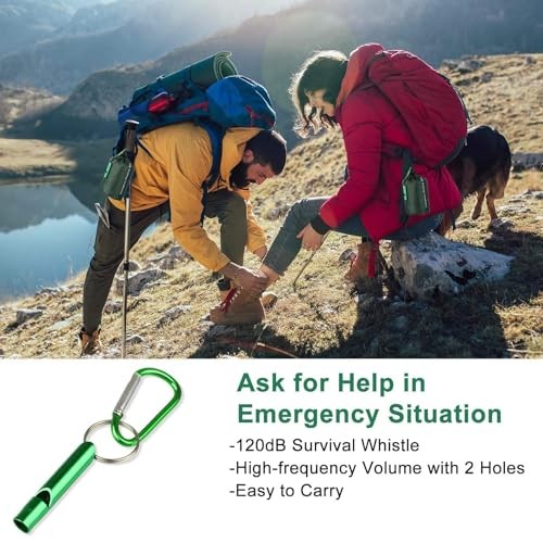 EEEKit Green Survival Bivy Bags, 2 Pack Mylar Thermal Emergency Sleeping Blankets with Whistle-7