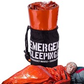 EMERGENCY USA Emergency Portable Sleeping Bag Reflective Mylar Bivy Sack with Whistle, Compass and Survival Hook