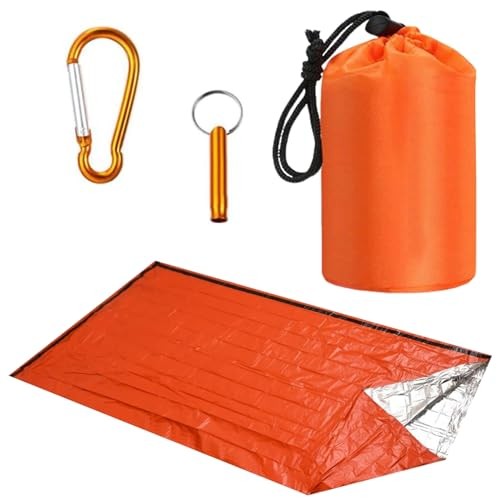 Molygar Emergency Sleeping Bag and Bivvy Sack with Survival Whistle