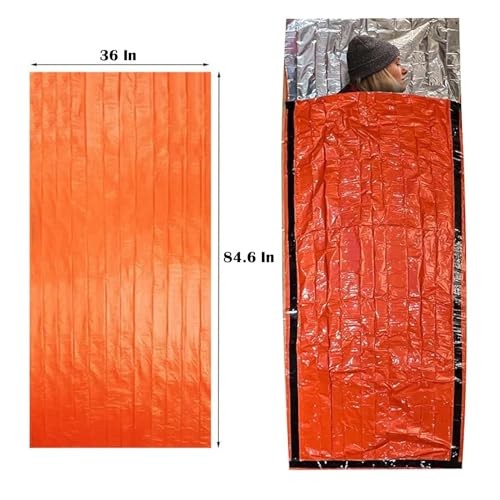 BGCYEGD Emergency Bivvy Bag, Orange, 90 x 210 cm-7
