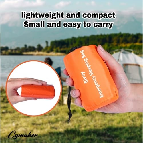 Cymuber Emergency Sleeping Bag Survival Bag, Survival Orange, 4 Pack-1