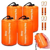 Cymuber Emergency Sleeping Bag Survival Bag, Survival Orange, 4 Pack