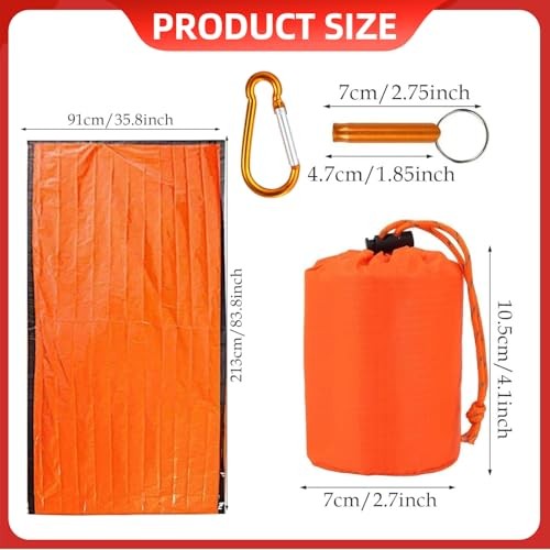 Krysel Emergency Survival Bivvy Bag, Lightweight Thermal Sleeping Bag, Waterproof and Windproof-1