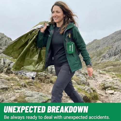 FCXVXCL Emergency Survival Sleeping Bag Bivy Sack, Green-4