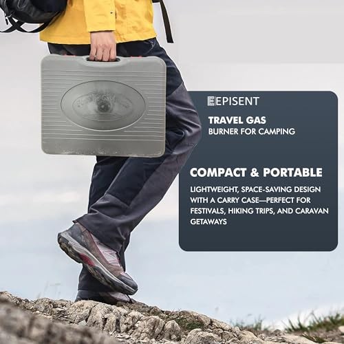 EPISENT Portable Camping Gas Stove with Carry Case and 4 Butane Gas Cans-3